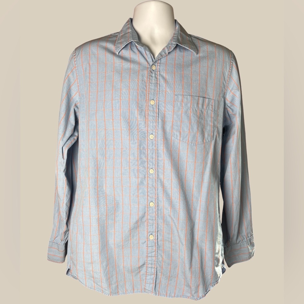 J. Crew Men’s Thompson Shirtings 80's 2 Ply Gingham Plaid Blue Button Down M